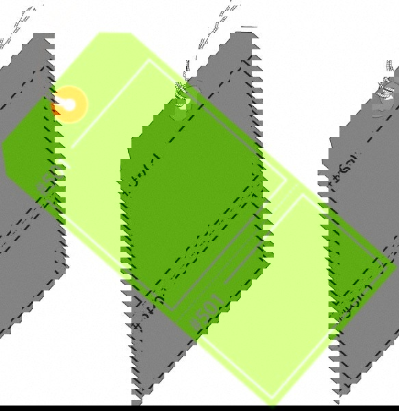 Blank Tag: 4-3/4'' High, Green, Synthetic Paper